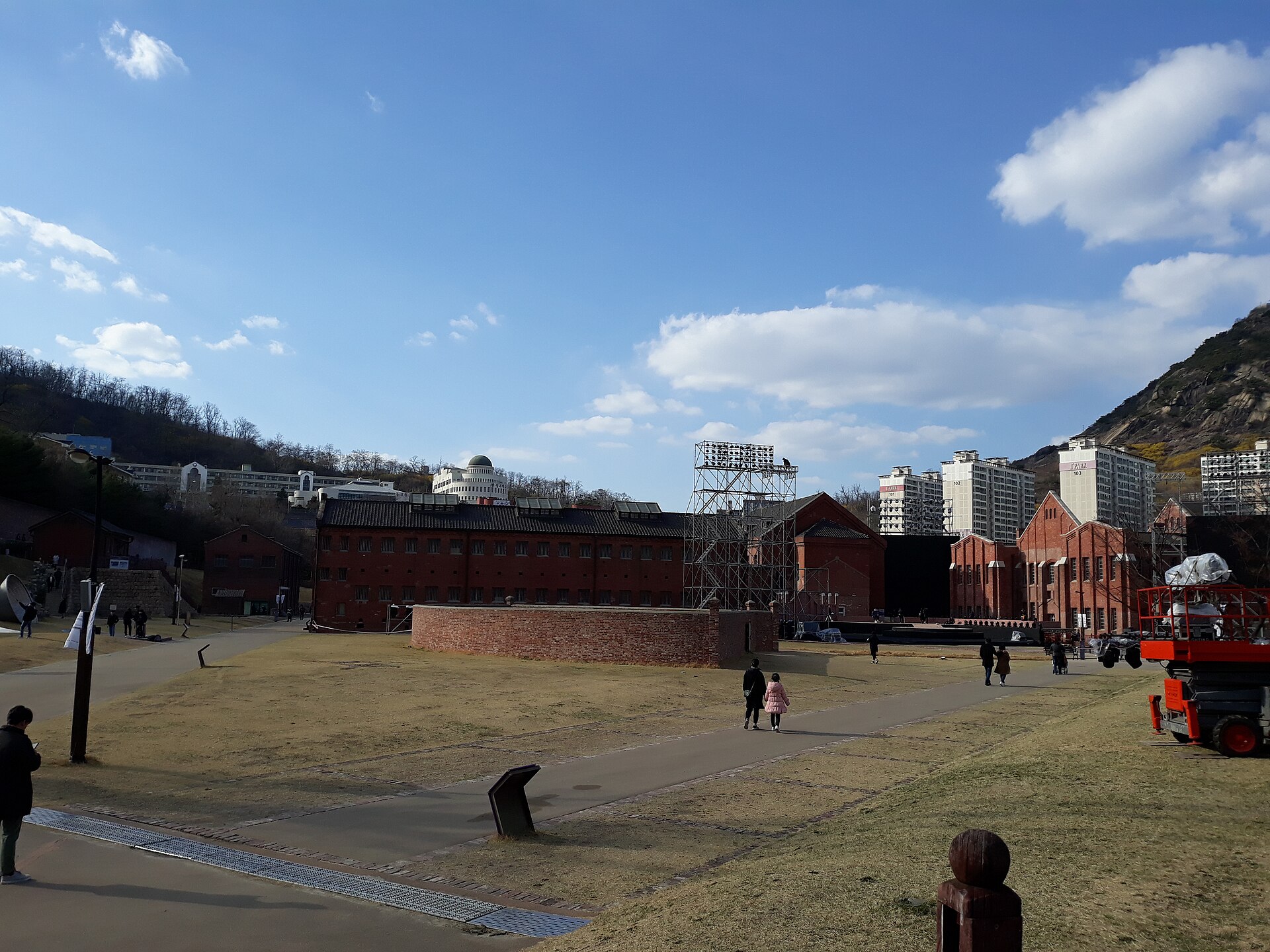 An archival view of the outdoor grounds.