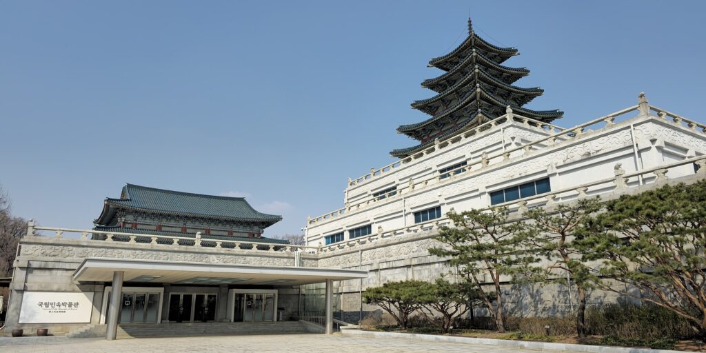 The museum exterior and entrance area.