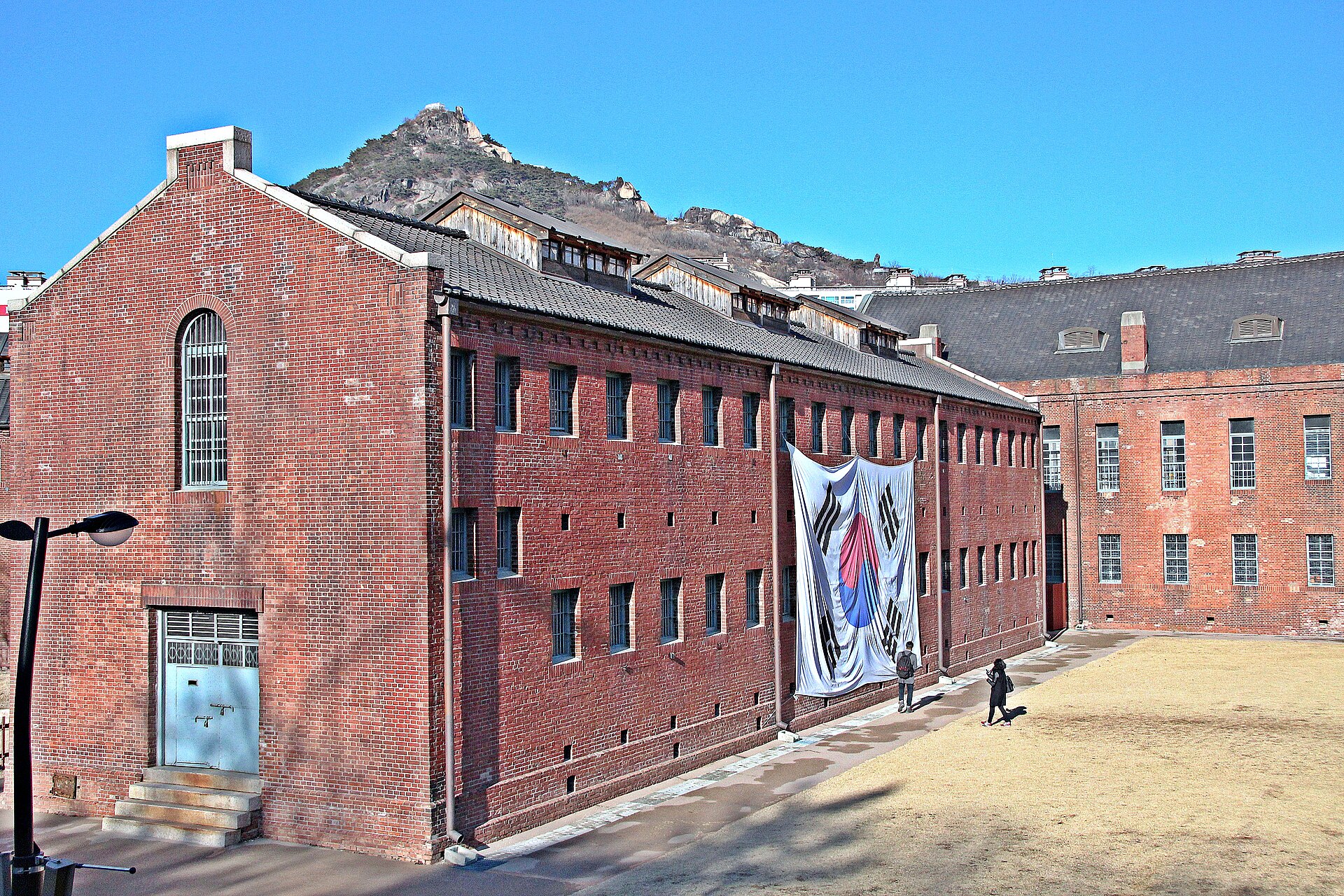 The former prison buildings in red brick.