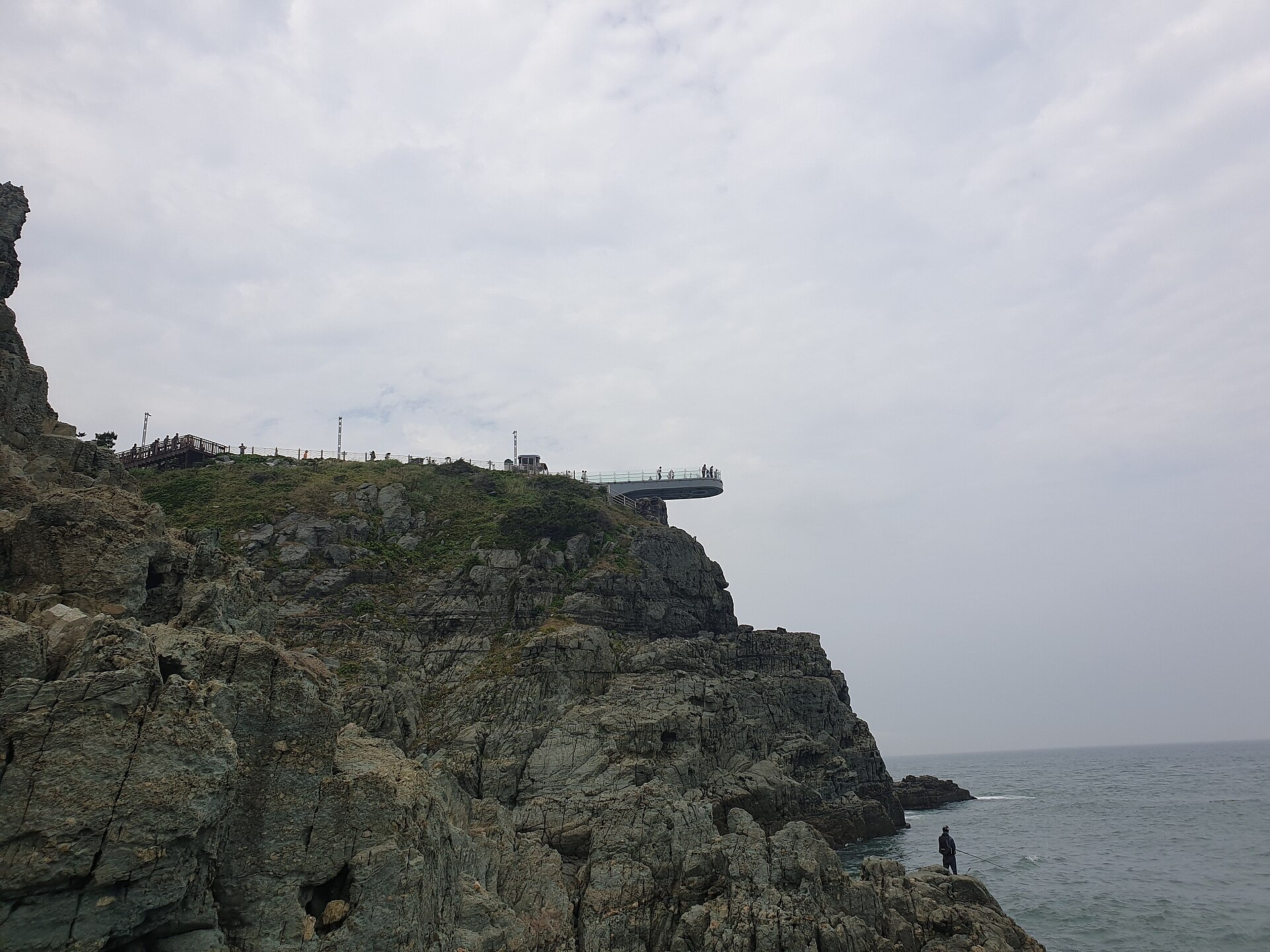 Oryukdo Skywalk seen above the coastal rocks